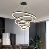 Black Minimalist 5 Rings LED Pendant Light