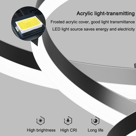 Gold Minimalist LED Ring Chandelier 4 Rings
