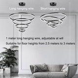 Gold 5-Ring Minimalist LED Chandelier Light