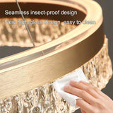 Gold 3-Ring Luxury LED Pendant Chandelier