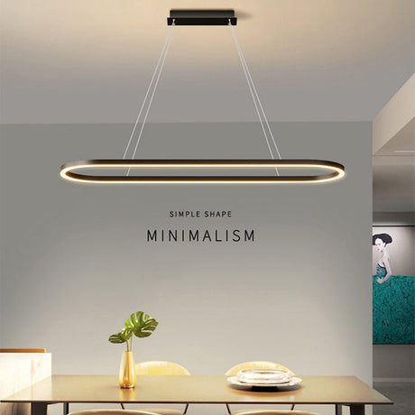 Modern Minimalist Adjustable Oval Pendant Light