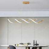 Modern Minimalist Titanium Gold LED Pendant Light 120cm