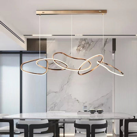 Nordic Minimalist Rose Gold LED Pendant Chandelier