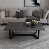 Port Willunga Slate Outdoor Coffee Table, Matte Grey 120cm