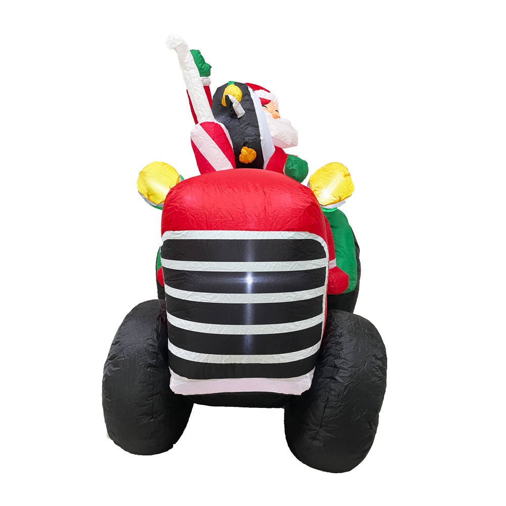Festive Inflatable Santa and Penguin Scene