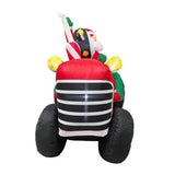 Festive Inflatable Santa and Penguin Scene