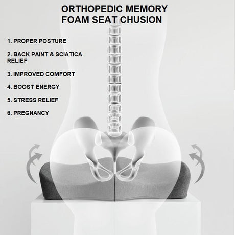 Premium Memory Foam Coccyx Seat Cushion
