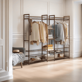 Cronulla bamboo clothes rack and garment closet 170cm wide