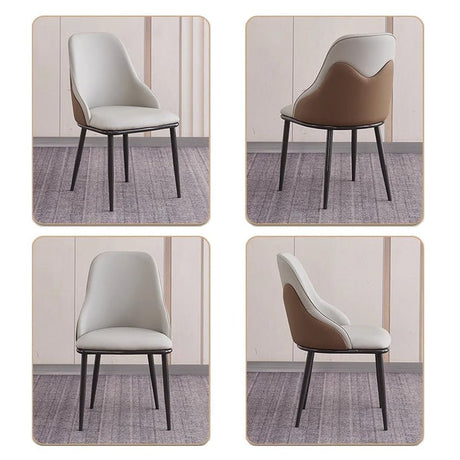 Nuriootpa light grey faux leather dining armchair in a modern dining room
