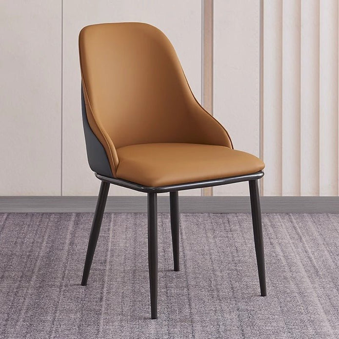 Velluto Modern Upholstered PU Leather Dining Chairs with Armrests — Set of 2 — Allure Home Collections