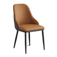 Nuriootpa orange faux leather dining armchair in a modern dining room