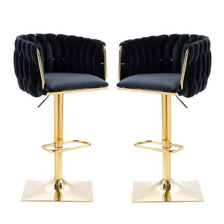 SERENITÀ Modern Velvet Adjustable Bar Stools