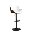 SERENITa European modern white swivel bar stool with circular iron base — Allure Home Collections