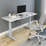 Height Adjustable 120cm Standing Desk - Grey & Birch