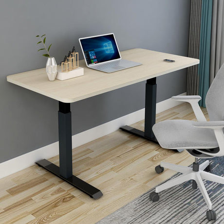 Amazingooh 140cm Motorised Sit-Stand Desk Black or Maple — Allure Home Collections