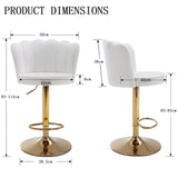 SERENITÀ Adjustable Velvet Swivel Bar Stools