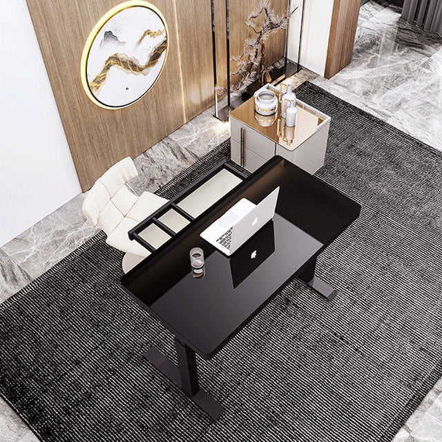 Allure Electric Height Adjustable Standing Desk Toughened Glass Top with Wireless Charger — Allure Home Collections