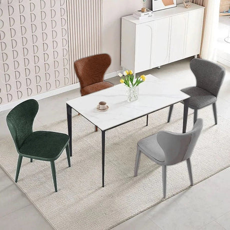 Velluto Faux Leather and Flannel Accent Dining Chair — Multiple Colours — Allure Home Collections
