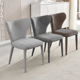 Velluto Faux Leather and Flannel Accent Dining Chair — Multiple Colours — Allure Home Collections