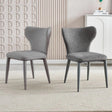 Penrice light grey faux leather and flannel dining chair