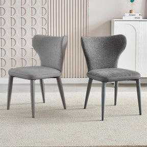 Penrice light grey faux leather and flannel dining chair
