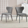 Velluto Faux Leather and Flannel Accent Dining Chair — Multiple Colours — Allure Home Collections