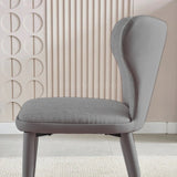 Penrice light grey faux leather and flannel dining chair