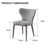 Penrice light grey faux leather and flannel dining chair