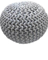 Hand-Knitted Braided Cotton Pouffe Round Floor Cushion Blue Blush Pink or Grey — Allure Home Collections