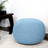 Hand-Knitted Braided Cotton Pouffe Round Floor Cushion Blue Blush Pink or Grey — Allure Home Collections