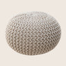 Hand-Knitted Braided Cotton Pouffe Round Floor Cushion Blue Blush Pink or Grey — Allure Home Collections
