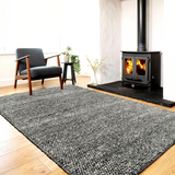 Power loomed wool blend floor rug charcoal 130x180cm