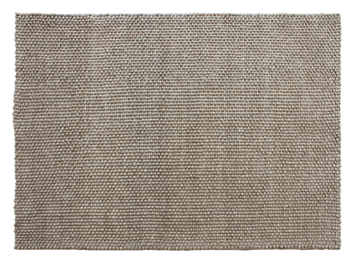 Hand Woven Loop Pile Wool Rug, Ivory Grey 160x230cm - view 3
