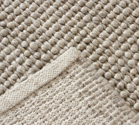 Hand Woven Loop Pile Wool Rug, Ivory Grey 160x230cm - view 4
