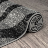 Adore Geometric Textural Area Rug — Barber-Pole Yarns, Soft Neutral Tones — Allure Home Collections