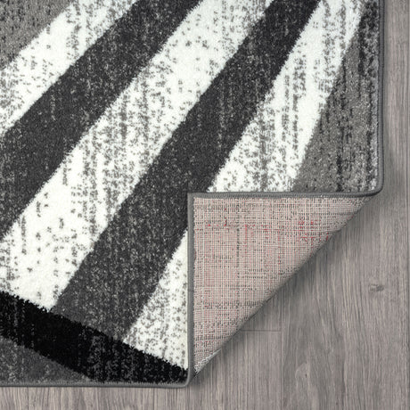 Adore Geometric Textural Area Rug — Barber-Pole Yarns, Soft Neutral Tones — Allure Home Collections