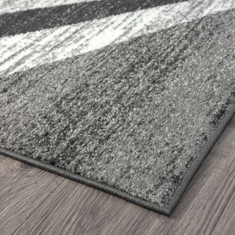 Adore Geometric Textural Area Rug — Barber-Pole Yarns, Soft Neutral Tones — Allure Home Collections