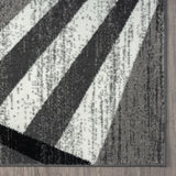 Adore Geometric Textural Area Rug — Barber-Pole Yarns, Soft Neutral Tones — Allure Home Collections
