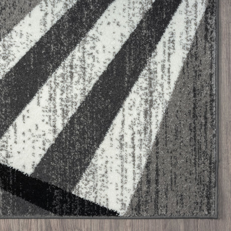 Adore Geometric Textural Area Rug — Barber-Pole Yarns, Soft Neutral Tones — Allure Home Collections