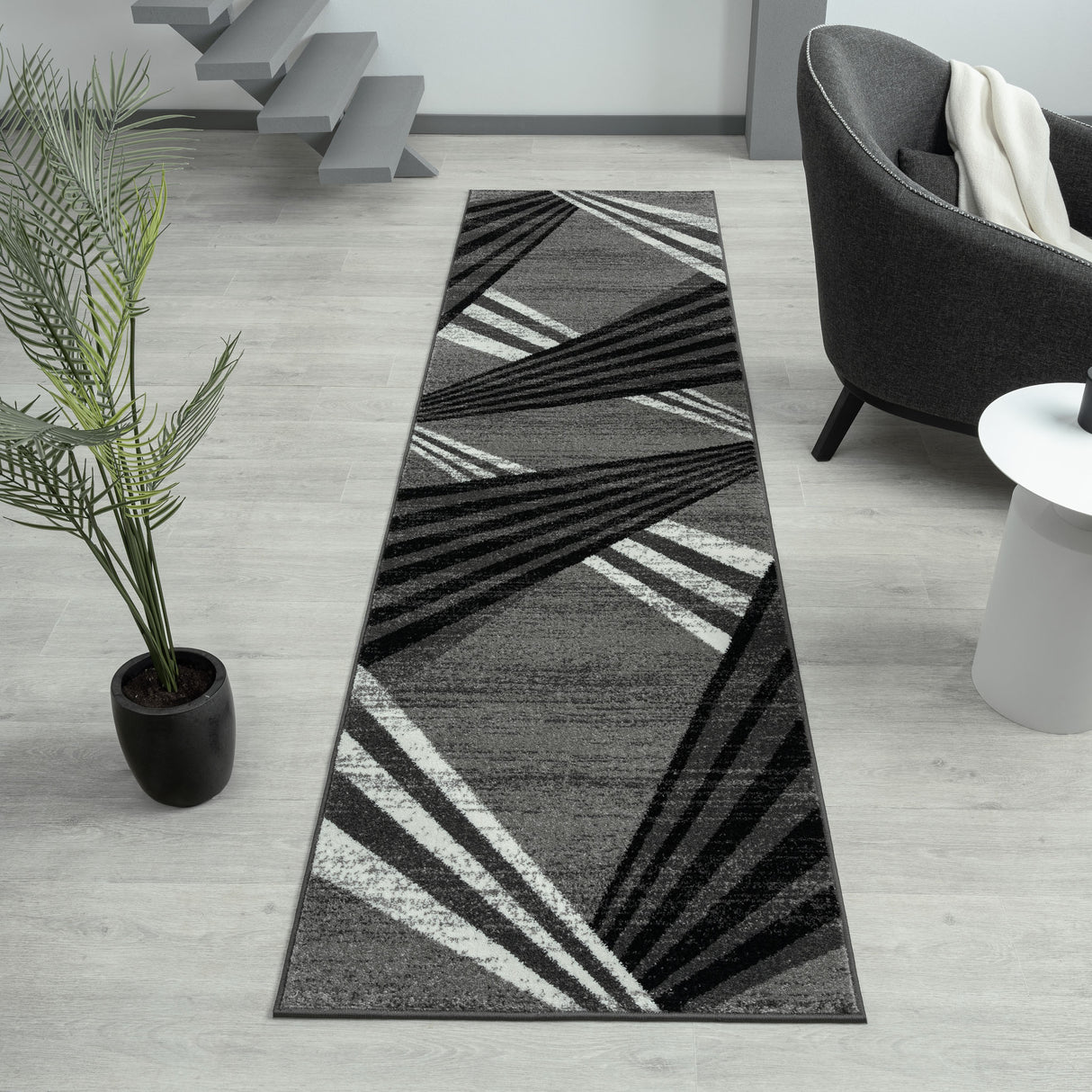 Adore Geometric Textural Area Rug — Barber-Pole Yarns, Soft Neutral Tones — Allure Home Collections