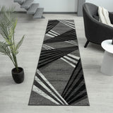 Adore Geometric Textural Area Rug — Barber-Pole Yarns, Soft Neutral Tones — Allure Home Collections