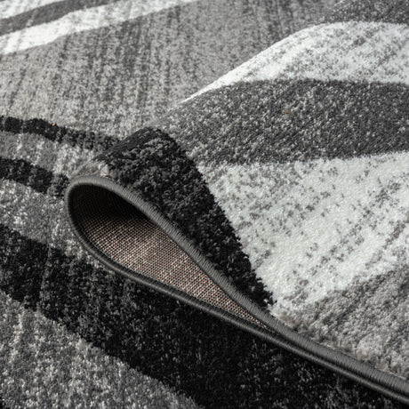 Adore Geometric Textural Area Rug — Barber-Pole Yarns, Soft Neutral Tones — Allure Home Collections