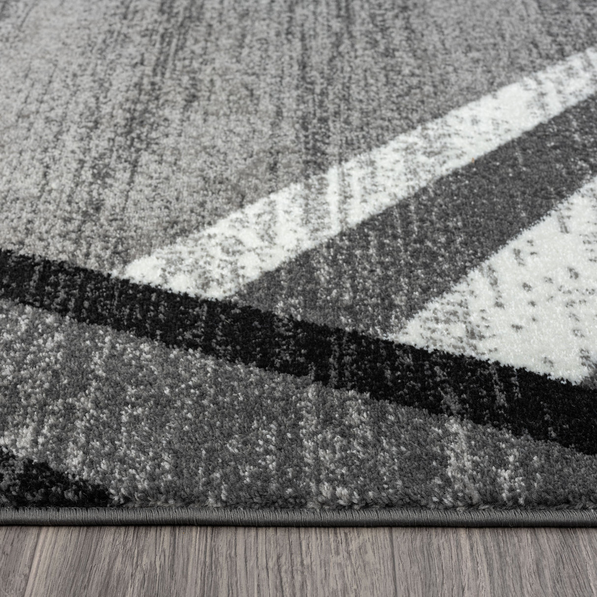 Adore Geometric Textural Area Rug — Barber-Pole Yarns, Soft Neutral Tones — Allure Home Collections