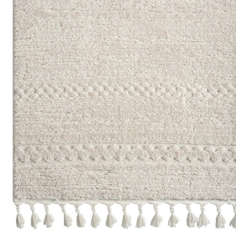 Addie Plush Soft Pile Area Rug — High-and-Low 20mm Sculpted Pile, Tassels — Allure Home Collections