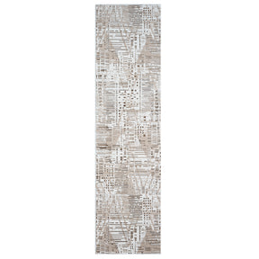 Kashan taupe jacquard textured area rug with dense pile in a contemporary space