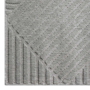 Coffs Harbour trellis pattern indoor outdoor rug with sculpted pile on a covered terrace