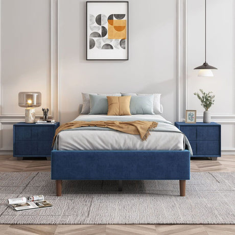 Tuscania Queen Bed Frame, Blue