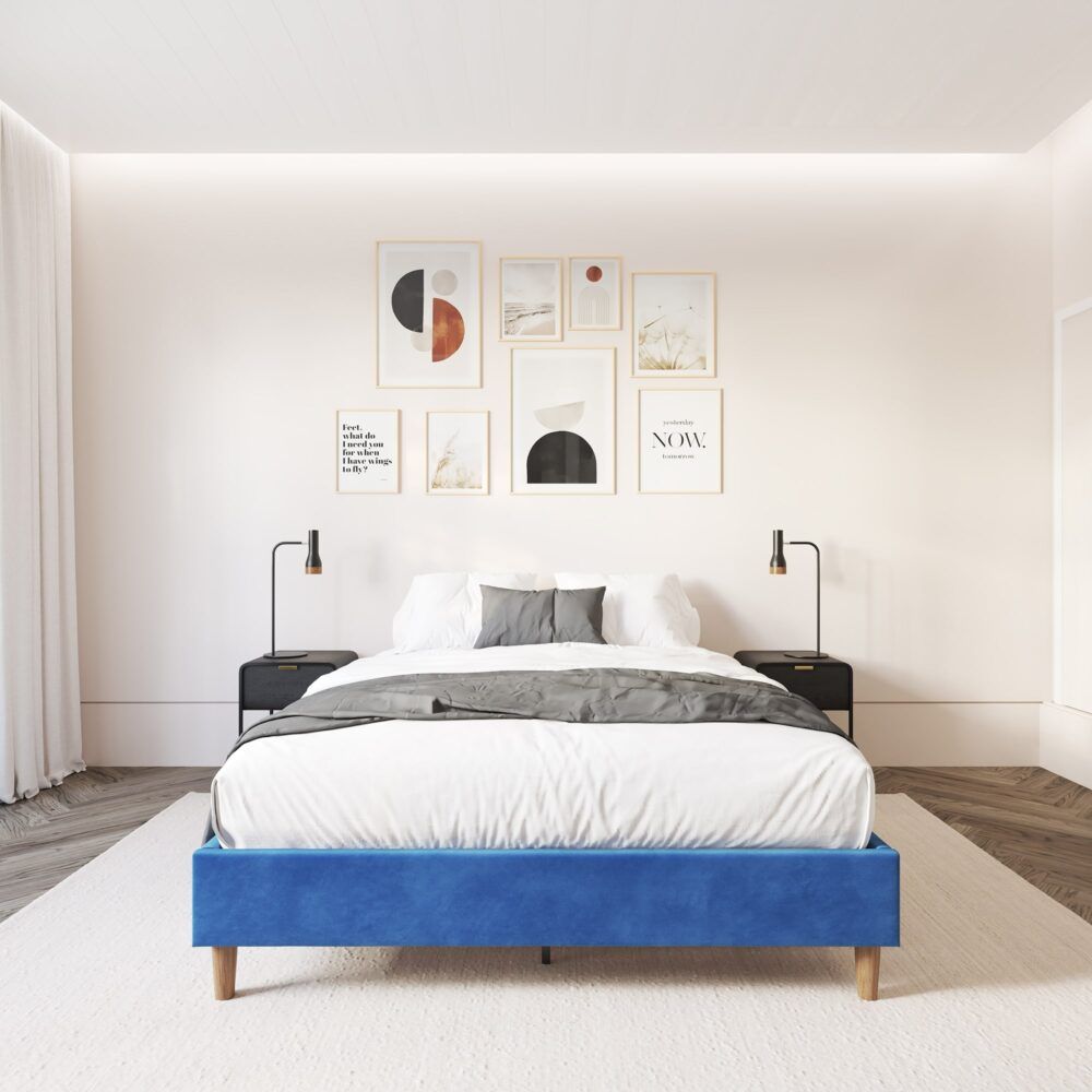 Tuscania Queen Bed Frame, Blue