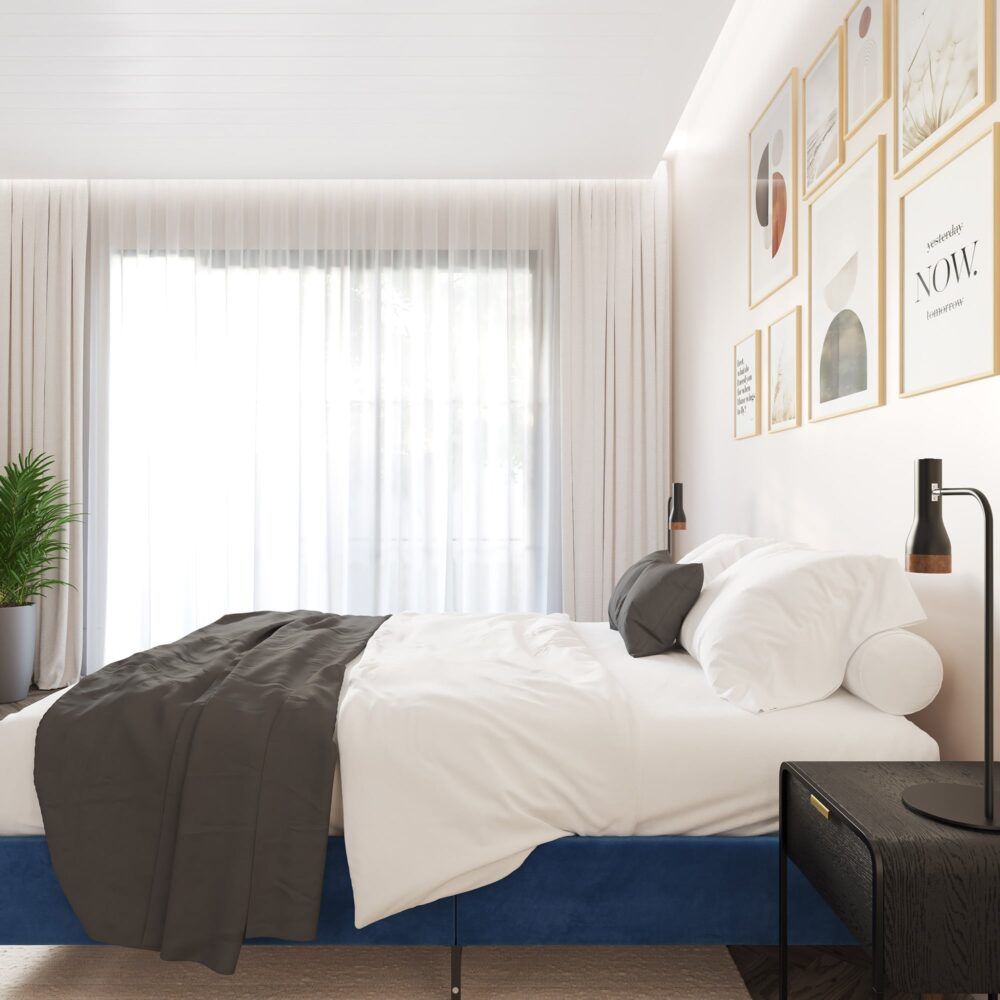 Tuscania Queen Bed Frame, Blue