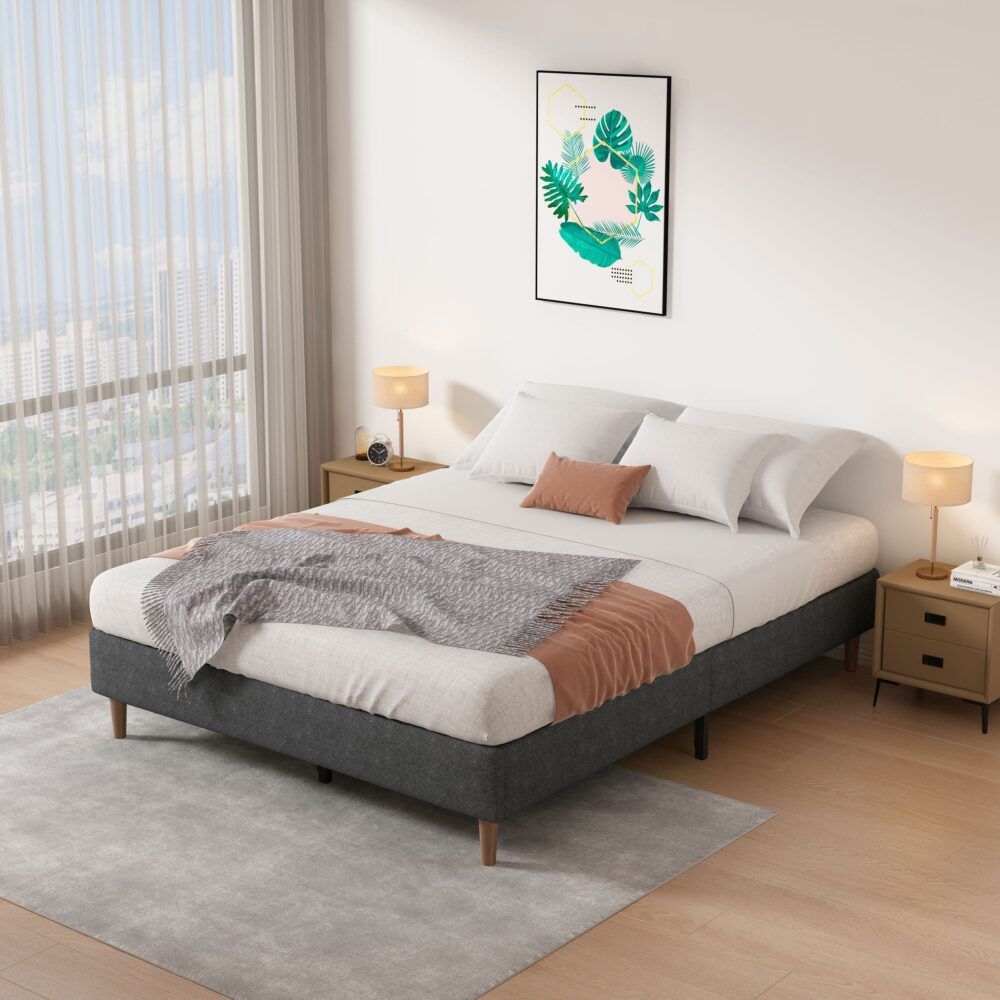 Tuscania Queen Bed Frame, Dark Grey